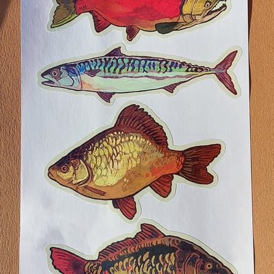 Fish sticker sheet 2025