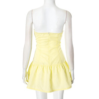 Sexy tube top dress with waist and flower bud skirt - Thumbnail 2