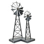 Adam & Friends Home Decor Metal Windmills (Large & Small) Sculpture | 2-Piece | Pewter | 676685055408-2