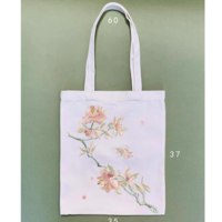 Peony flower Embroidered original canvas bag one-shoulder national trend bag eco-friendly bag - Thumbnail 3
