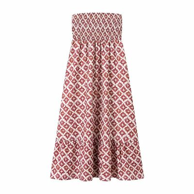 Fashion casual halterneck printed top and skirt set