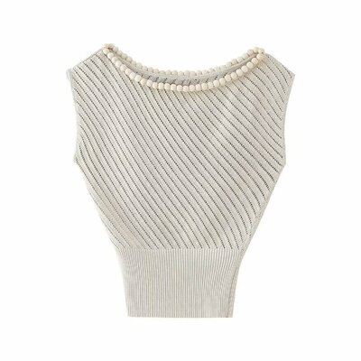 Relaxed ball jacquard mesh knit top - Thumbnail 3