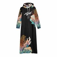 Coral Hoodie Dress Black - Thumbnail 3