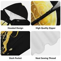 Adult Unisex Jelly Fish Black Hoodie - Thumbnail 5