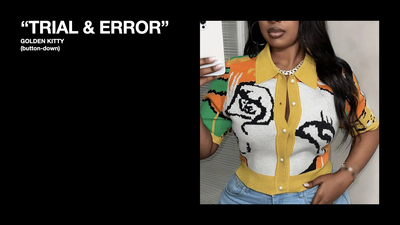"TRIAL & ERROR" button-down sweater
