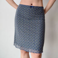 Retro printed mesh hip skirt - Thumbnail 2