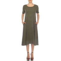 White Mark Women's Short Sleeve Swing Midi Dress - Thumbnail 6