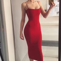 Women Sexy Long Sling Dresses Suspender Dress - Thumbnail 2