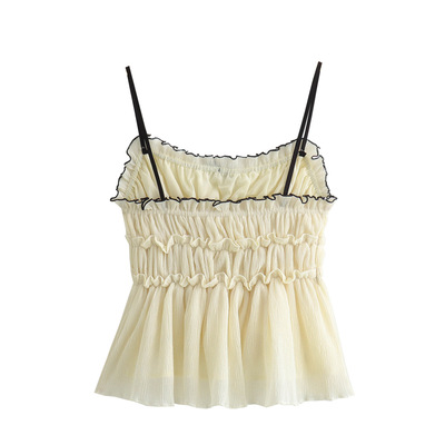 Small bow textured top holiday style casual camisole