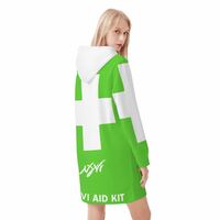Nyvi Aid Hoodie Dress Green - Thumbnail 1