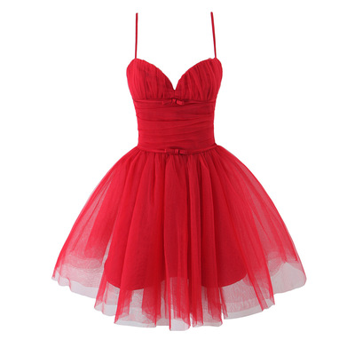 Girls sweet waist figure showing tulle mini princess dress - Thumbnail 2