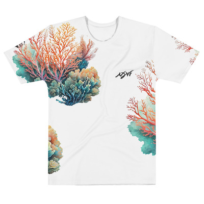 Men's coral white t-shirt