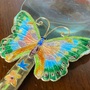 Vintage cloisonne magnifying glass, butterfly shape, artistic magnifying glass, 16cm length-1