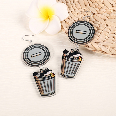 Animal earrings - trash panda - raccoon