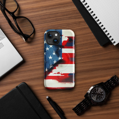 Usa flag print magsafe tough case for iphone