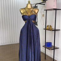 Summer new sexy hollow pleated suspender dress - Thumbnail 2