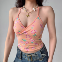 Sexy Slim Fit Printed Halter - Thumbnail 4
