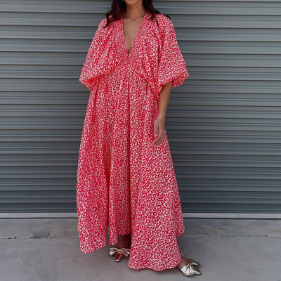 Bohemian style floral loose dress