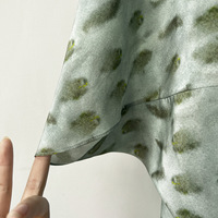 Irregular Printed Silk Loose Dress - Thumbnail 4