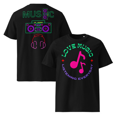 Unisex Organic Cotton T-Shirt | Music Design Front & Back Print