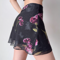 Retro flower print a-line skirt - Thumbnail 2