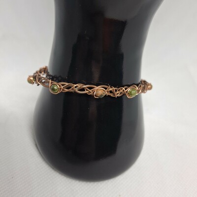 Copper and unakite bracelet