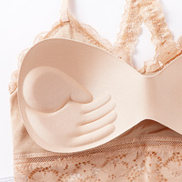 Sexy lace strapless  no steel hoop bra adjustable shoulder strap vest - Thumbnail 2