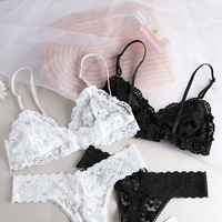 Sexy Lace Hollow Bra Suit G String Panty Lingerie Set - Thumbnail 2