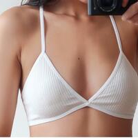 Women Sexy Deep V Cotton Wireless Bras  - Thumbnail 5