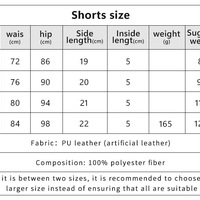Women Vintage Sexy Pu Leather Shorts  - Thumbnail 4