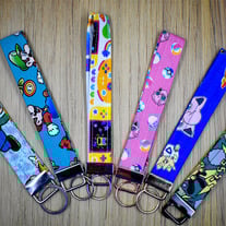 Fabric Key Fob Wristlet | Gamer Keychain with Super Mario & Pokémon Designs | Geek Gift | Nintendo-Inspired Wrist Strap