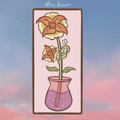 Peebo Flower Vase Sticker