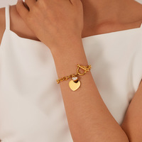 Fashion Love stainless steel jewelry personality OT buckle high sense titanium steel bracelet women - Thumbnail 7
