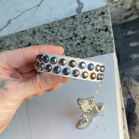 Rainbow 2-Row Staggered Small Domestuds Wristband - Thumbnail 7