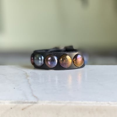 1-row rainbow large dome studs wristband #2