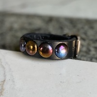 1-Row Rainbow large dome studs wristband #2 - Thumbnail 2