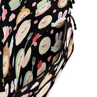 Women Cute Black Backpack Squishy Mochi Parade with Faces, Wings, Hats, and Hearts - Thumbnail 6