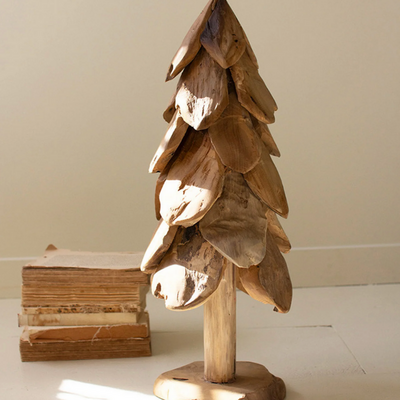The teak tree! hand-crafted for year-round cabin decor 