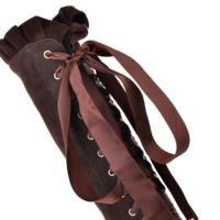 Women's Thigh High Lace-Up Boots in Black and Brown - Thumbnail 1