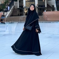 Sadia Abaya Set (2 Piece) – Premium Polyester Anti UV Protection, Eid Abaya, Hajj Umrah Abaya, Dubai Abayas, Women Modest Dress, Muslim Women Dress - Thumbnail 1