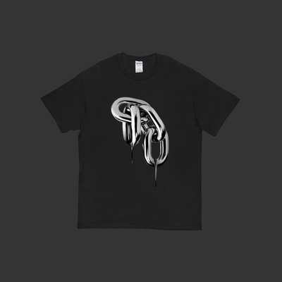 Gothic cyber chain t shirt black - Thumbnail 1