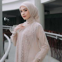 Aliza Tulle Dress - Luxury Tulle Sheer Dress, Modest tulle dress, muslim evening dress, modest graduation dress, Evening Bown Muslim, Modest  Wear - Thumbnail 2