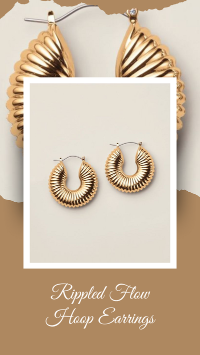 Rippled Flow Hoop Earrings