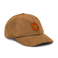 Sketchy Floral embroidered corduroy hat - Thumbnail 5