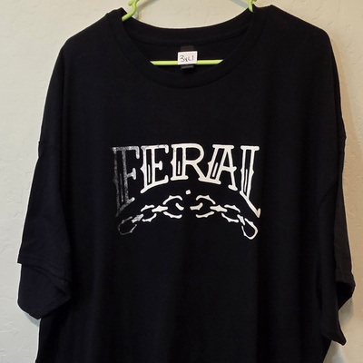 3xl feral hand screen printed shirt