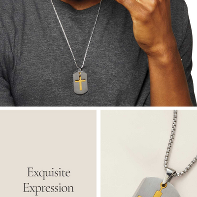 Men’s stainless steel golden faith collection