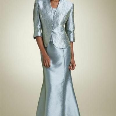 Elegant blue mermaid with jacket mother of the bride/ groom dresses formal evening dress