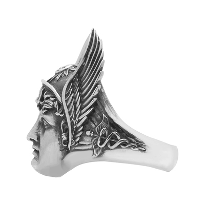 Solid sterling silver greek mythology god ring
