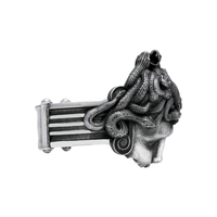 Solid Sterling Silver Greek Mythology Medusa Gorgon Ring - Thumbnail 1