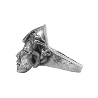 Solid Sterling Silver Greek Mythology Medusa Gorgon Ring - Thumbnail 1